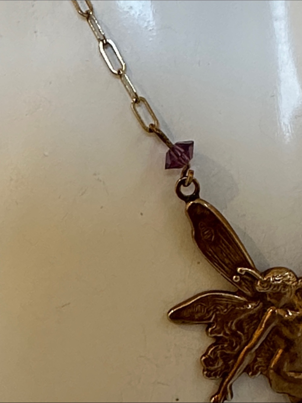 Pididdly Links Kingston N.Y. Gold Fairy Pendant Neckl… - Gem